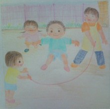 なわとび 保育士試験実技 絵画 の練習